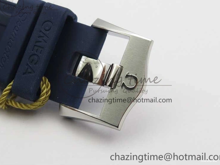 0427 2018 Seamaster Diver 300M SS RG VSF 1:1 Best Edition RG Bezel Blue Dial on Blue Rubber Strap A Contemporary 7927